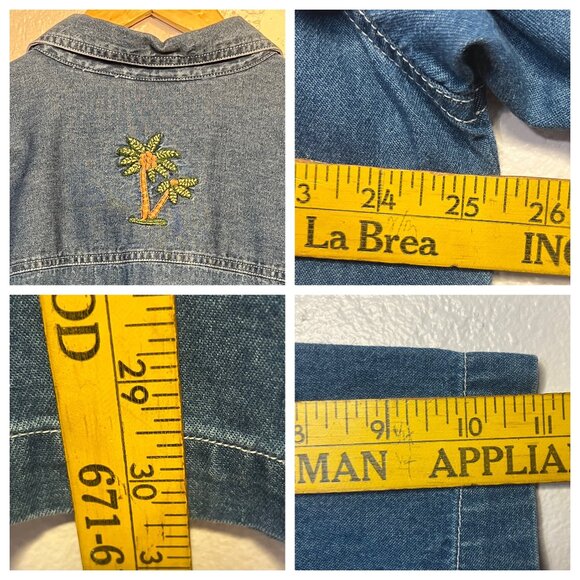 Vintage Cabin Creek Jean Shirt Size 1X Safari Animal Embroidery & Button-Front - Picture 16 of 16